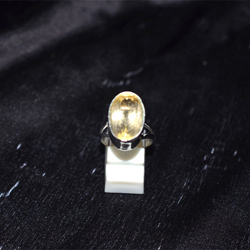 925 Sterling Silver Oval Citrine Ring