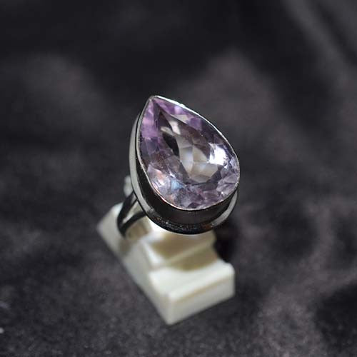 925 Sterling Silver Lavender Amethyst Teardrop Ring