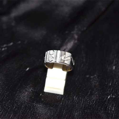 925 Sterling Silver Turkish Geometric Pattern Band Ring