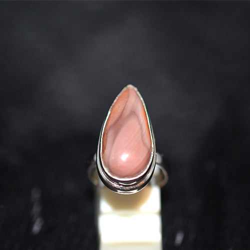 925 Sterling Silver Elongated Teardrop Polychrome Jasper Ring