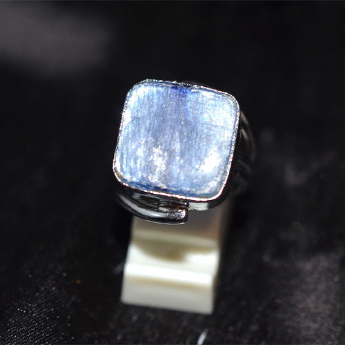 925 Sterling Silver Square Kyanite Ring with Split Shank