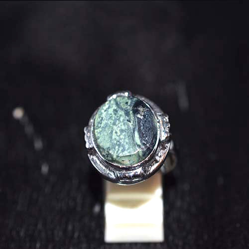 925 Sterling Silver Kambaba Jasper Ornate Setting Ring