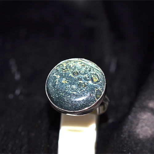 925 Sterling Silver Kambaba Jasper Round Ring