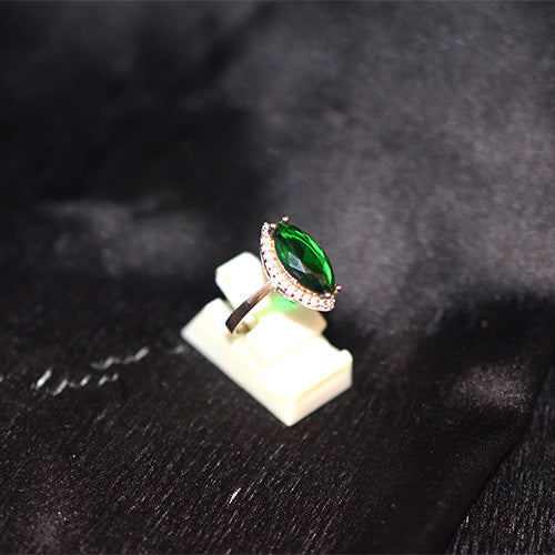 925 Sterling Silver Turkish Green Marquise Cubic Zirconia Ring