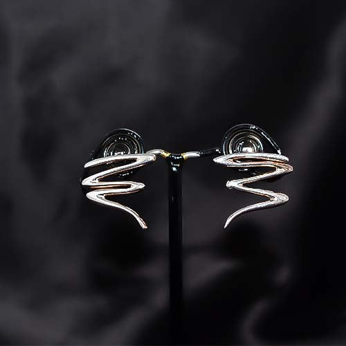 925 Sterling Silver Zig-Zag Stud Earrings