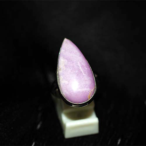 925 Sterling Silver Phosphosiderite Slender Teardrop Ring