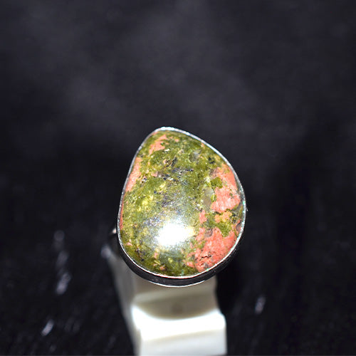 925 Sterling Silver Freeform Unakite Ring