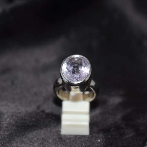925 Sterling Silver Light Amethyst Dome Ring