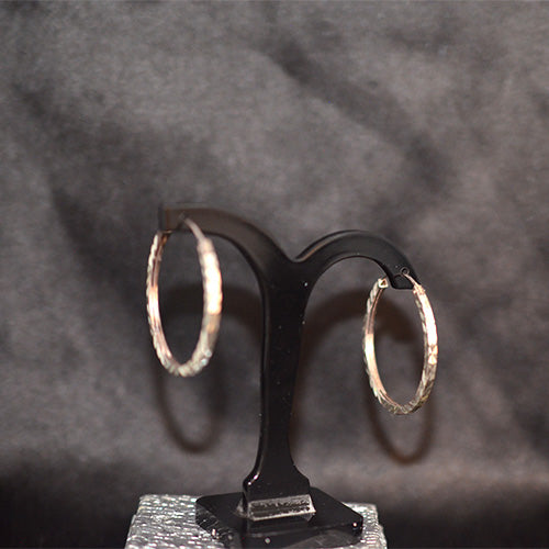 925 Sterling Silver Hammered Hoop Earrings