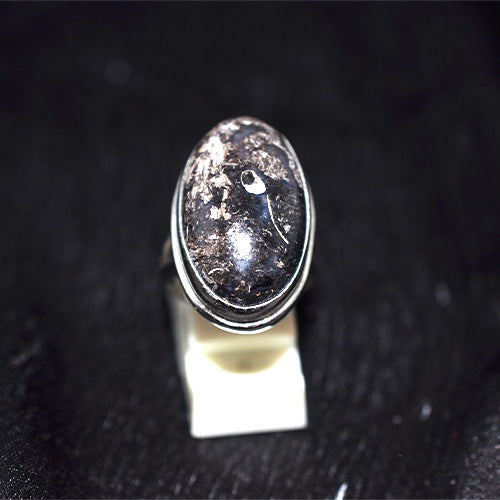 925 Sterling Silver Fossiliferous Jasper Oval Ring