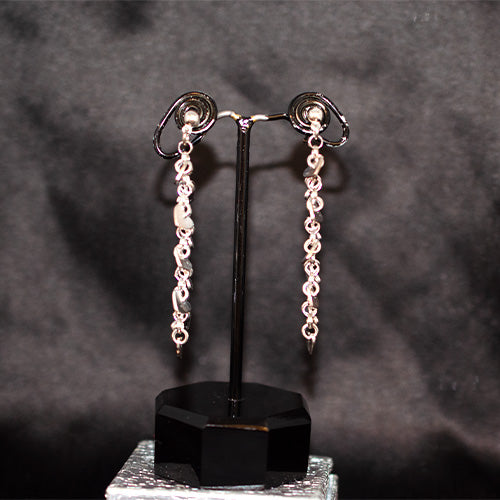 925 Sterling Silver Twisted Chain Dangle Earrings