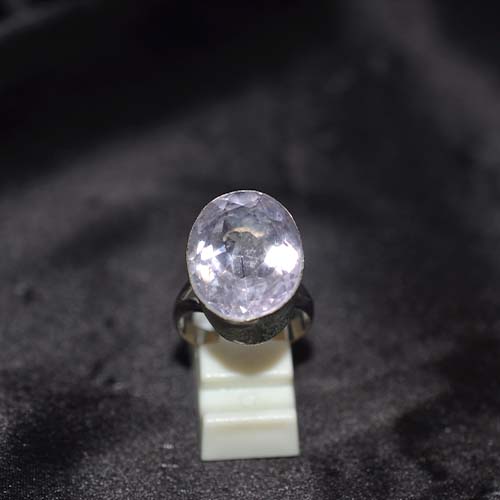 925 Sterling Silver White Topaz Oval Bezel Ring