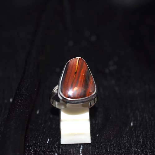925 Sterling Silver Oval Tiger Eye Statement Ring