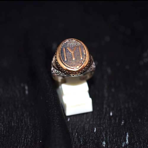 925 Sterling Silver Two-Tone Kayi Tribe IYI Ring with Geometric Band