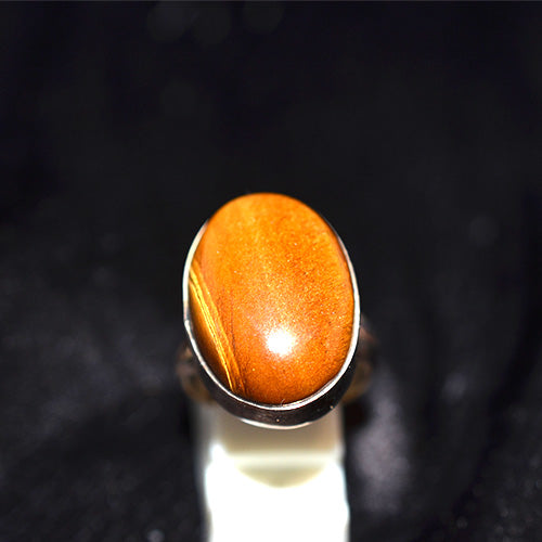 925 Sterling Silver Yellow Jasper Oval Ring