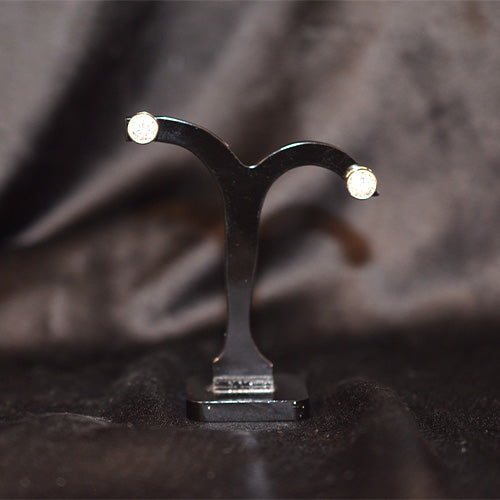 925 Sterling Silver Round Pavé Disc Stud Earrings