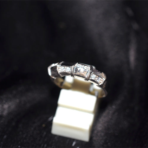 925 Sterling Silver Bamboo Pattern Band Ring