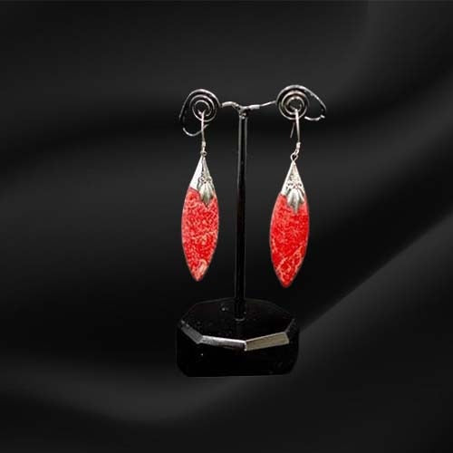 925 Sterling Silver Red Jasper Hook Earrings