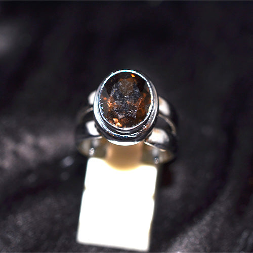 925 Sterling Silver Oval Smoky Quartz Ring
