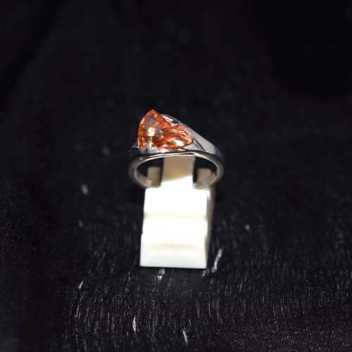 925 Sterling Silver Trillion Cut Citrine Solitaire Ring