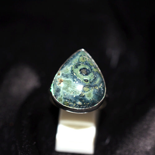 925 Sterling Silver Kambaba Jasper Classic Teardrop Ring