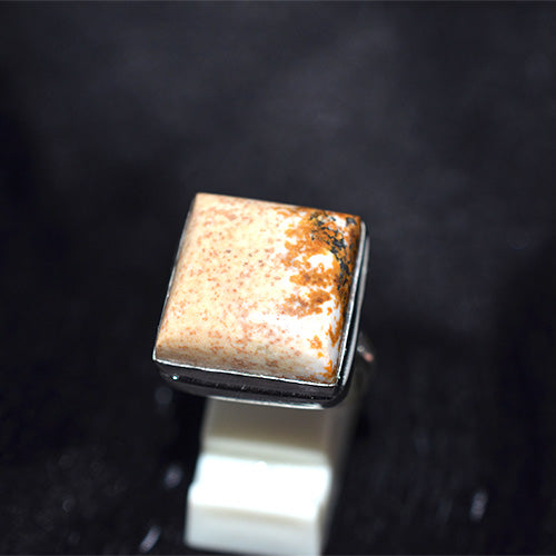 925 Sterling Silver Speckled Jasper Kite Ring