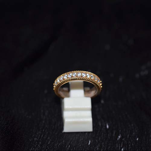 6 Carat Gold Plated Double Row Cubic Zirconia Band