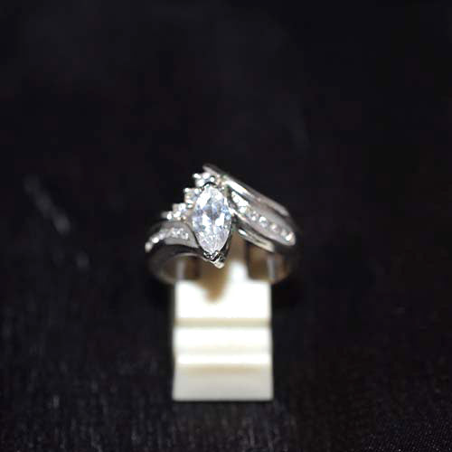 925 Sterling Silver Marquise Cut Cubic Zirconia Channel Set Ring