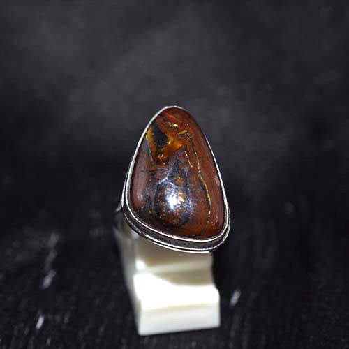 925 Sterling Silver Red Tiger Eye Freeform Ring