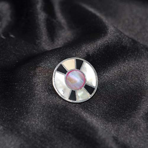 925 Sterling Silver Mother of Pearl Onyx Sunburst Pendant