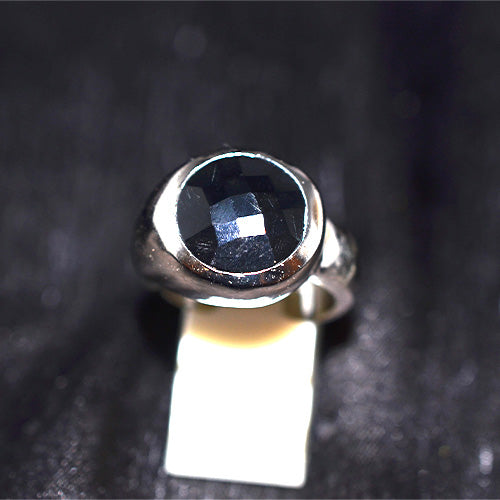 925 Sterling Silver Round Black Onyx Signet Ring