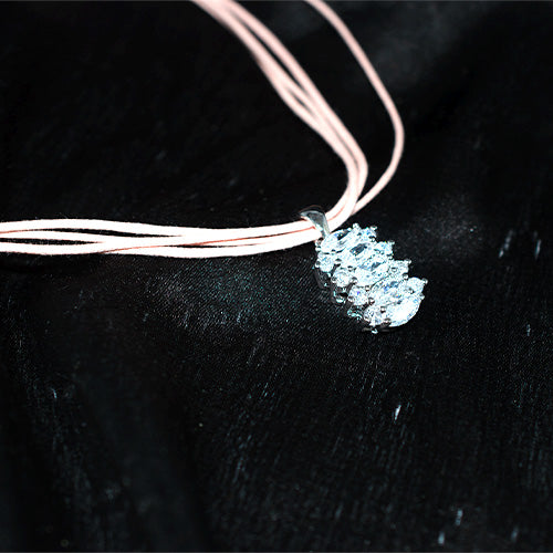 925 Sterling Silver Marquise Crystal Cluster Pendant