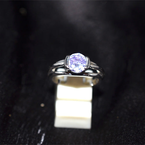 925 Sterling Silver Round Cubic Zirconia Classic Solitaire Ring