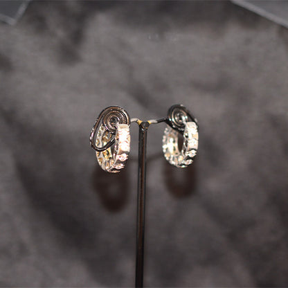 925 Sterling Silver Hammered Huggie Earrings