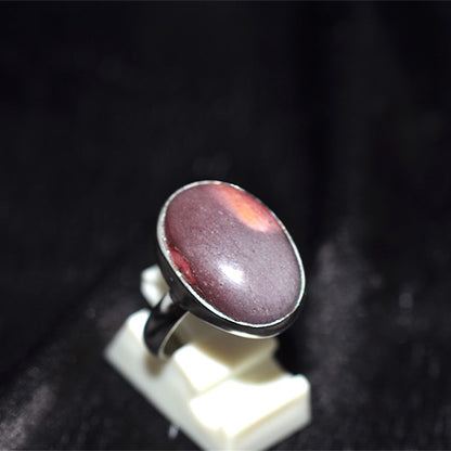 925 Sterling Silver Mookaite Jasper Oval Ring