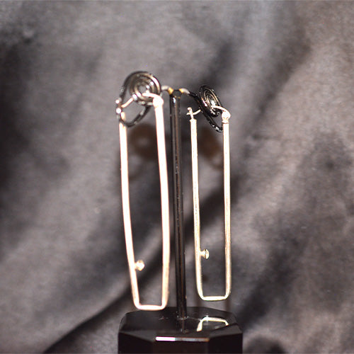 925 Sterling Silver Minimalist Rectangular Hoop Earrings