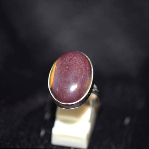 925 Sterling Silver Mookaite Cabochon Oval Ring