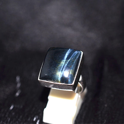 925 Sterling Silver Square Pietersite Bezel Ring