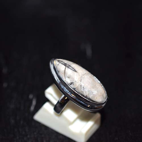 925 Sterling Silver Black Rutile Quartz Marquise Ring