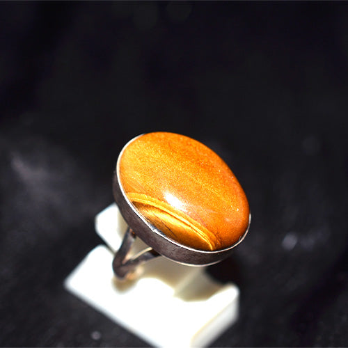 925 Sterling Silver Yellow Jasper Oval Ring