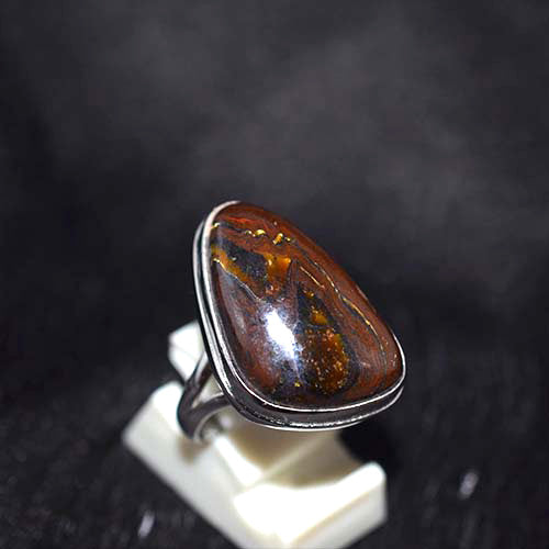 925 Sterling Silver Red Tiger Eye Freeform Ring