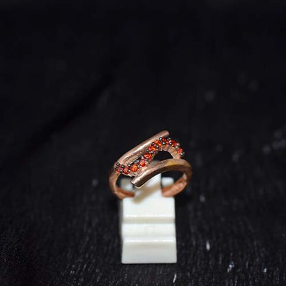 6 Carat Gold Plated Orange Twist Motif Ring