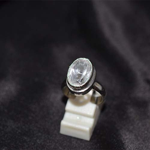925 Sterling Silver White Topaz Classic Oval Ring