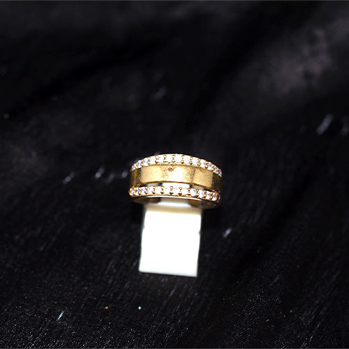 6 Carat Gold Plated Turkish Cubic Zirconia Band Ring