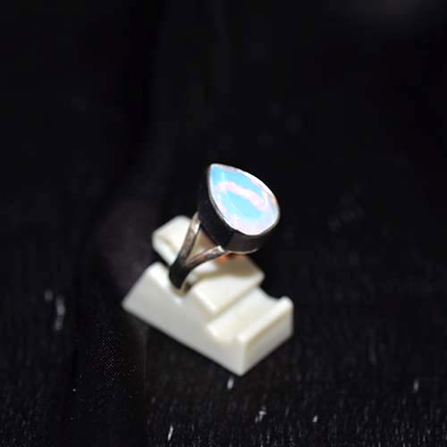 925 Sterling Silver Teardrop Opalite Ring