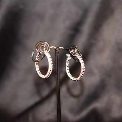 925 Sterling Silver Pink Cubic Zirconia Hoop Earrings