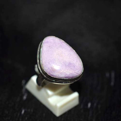 925 Sterling Silver Phosphosiderite Rounded Triangle Ring