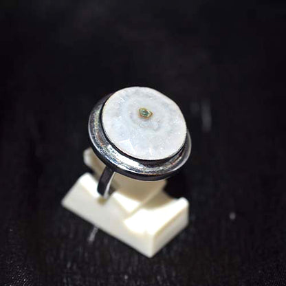 925 Sterling Silver Solar Quartz Ring