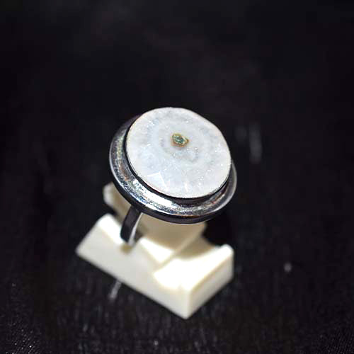 925 Sterling Silver Solar Quartz Ring