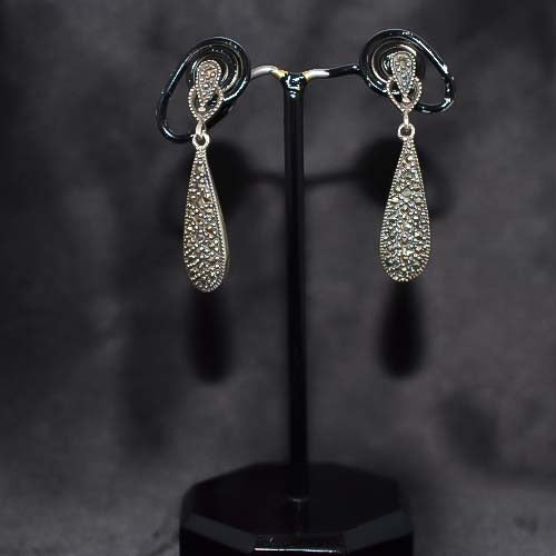 925 Sterling Silver Long Teardrop Dangle Earrings